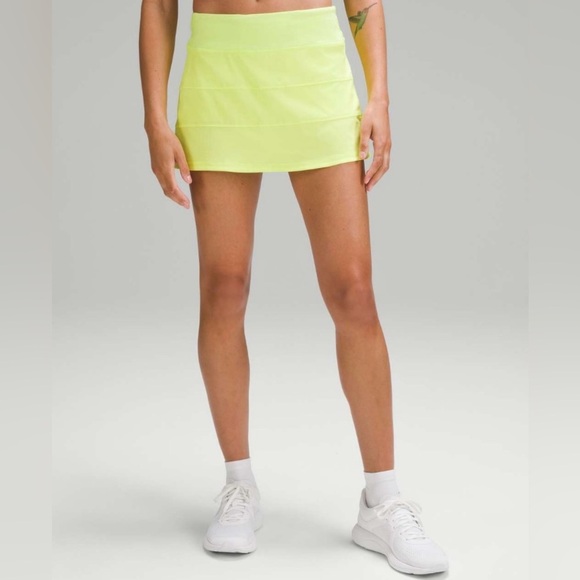 Lululemon Pace Rival Skirt Electric Lemon Sz 10 Retired Colorway Swift Luxtreme - Picture 2 of 9